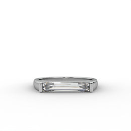 1.00ct Baguette Lab Grown Diamond Minimal  Engagement Ring | E-F Color | Custom Gold |