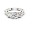 1.97tcw Sq Cushion Lab Grown Diamond Side Stone Engagement Ring | IGI Certified | Ethical & Custom