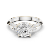 1.46tcw Round Lab Grown Diamond Royal Side Stone Engagement Ring | IGI Certified | Ethical & Custom