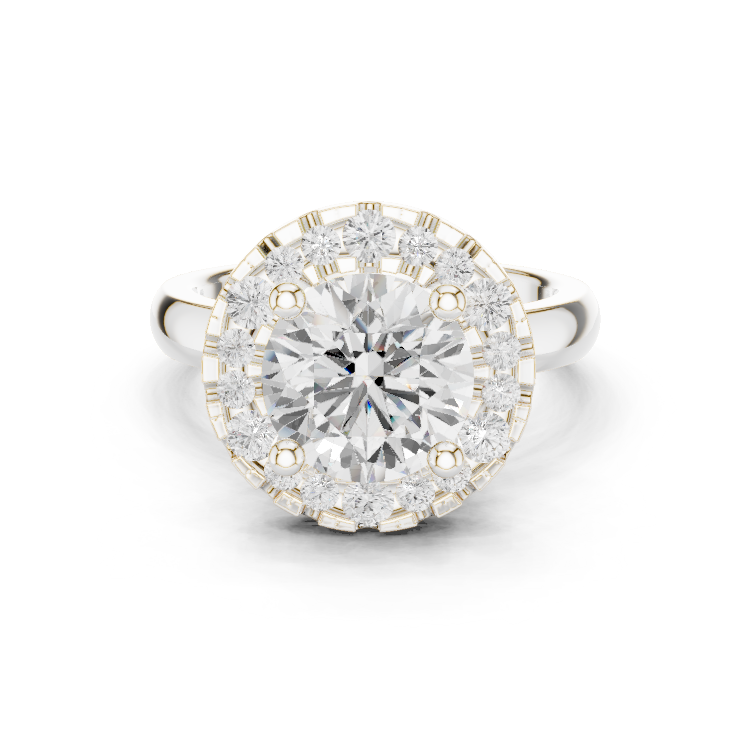 1.69tcw Round Lab Grown Diamond Halo Engagement Ring | | IGI Certified D-E-F, VVS-VS Clarity.
