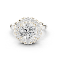1.69tcw Round Lab Grown Diamond Halo Engagement Ring | | IGI Certified D-E-F, VVS-VS Clarity.