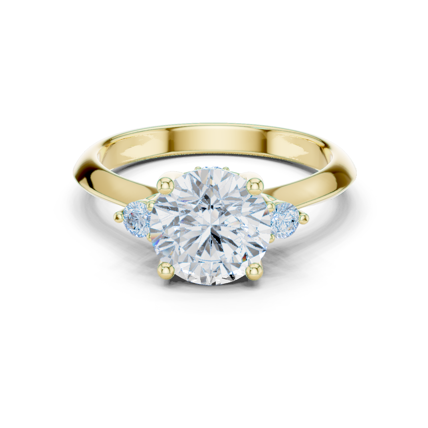 1.46tcw Round Lab Grown Diamond Royal Side Stone Engagement Ring | IGI Certified | Ethical & Custom