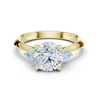 1.46tcw Round Lab Grown Diamond Royal Side Stone Engagement Ring | IGI Certified | Ethical & Custom