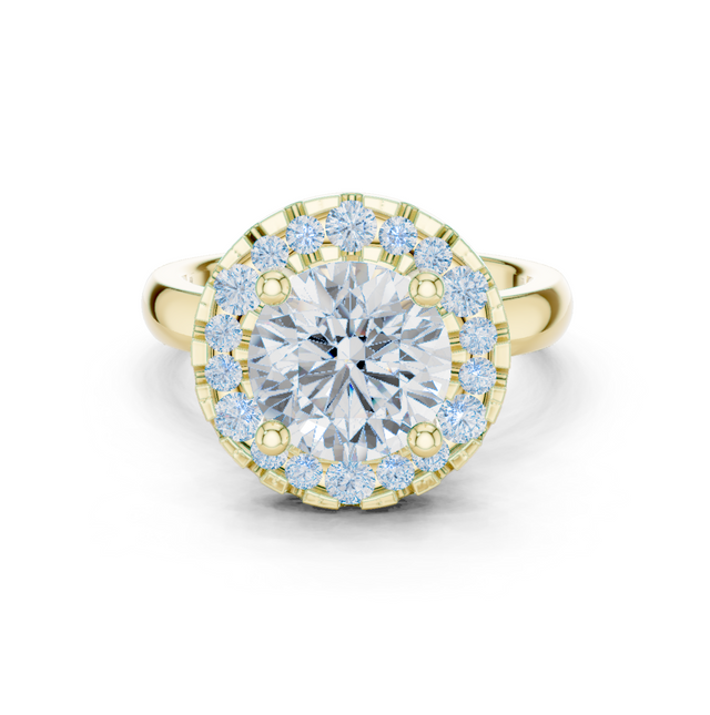 1.69tcw Round Lab Grown Diamond Halo Engagement Ring | | IGI Certified D-E-F, VVS-VS Clarity.