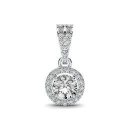 Round Lab Grown Diamond Necklace Pendant, EF Color, VS Clarity, IGI Certified