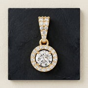 Round Lab Grown Diamond Necklace Pendant, EF Color, VS Clarity, IGI Certified
