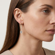 Emerald Lab Grown Diamond  Heavenly Single Drop Earrings, EF Color, VS Clarity, IGI Certified