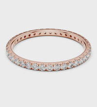 Round Lab Grown Diamond , French Pave Eternity Band , EF Color , VS Clarity , IGI Certificate