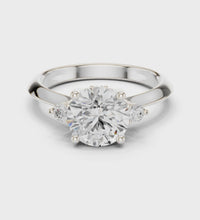 1.46tcw Round Lab Grown Diamond Royal Side Stone Engagement Ring | IGI Certified | Ethical & Custom