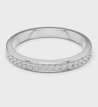 ROUND Lab Diamond Pave Half  Eternity Engagement  Band