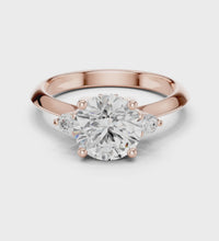 1.46tcw Round Lab Grown Diamond Royal Side Stone Engagement Ring | IGI Certified | Ethical & Custom