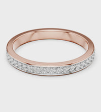 ROUND Lab Diamond Pave Half  Eternity Engagement  Band