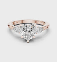 1.81tcw Heart Lab Grown Diamond Side Stone Engagement Ring | IGI Certified | Ethical & Custom