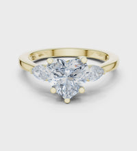 1.81tcw Heart Lab Grown Diamond Side Stone Engagement Ring | IGI Certified | Ethical & Custom