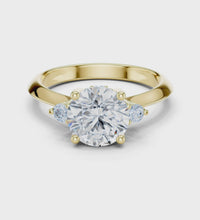 1.46tcw Round Lab Grown Diamond Royal Side Stone Engagement Ring | IGI Certified | Ethical & Custom