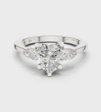 1.81tcw Heart Lab Grown Diamond Side Stone Engagement Ring | IGI Certified | Ethical & Custom