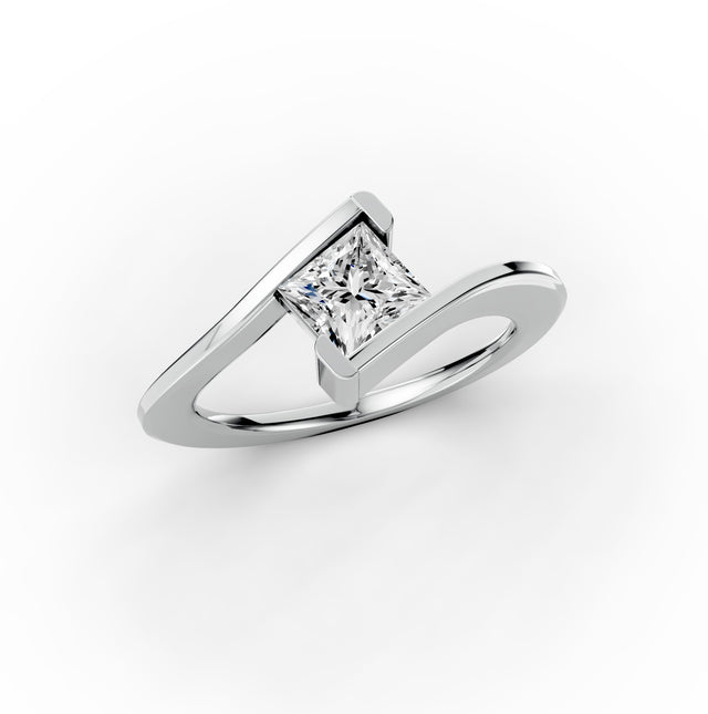 1ct Princess Lab Grown Diamond Bypass Engagement Ring | D-E-F Color | VVS-VS Clarity | IGI Certified