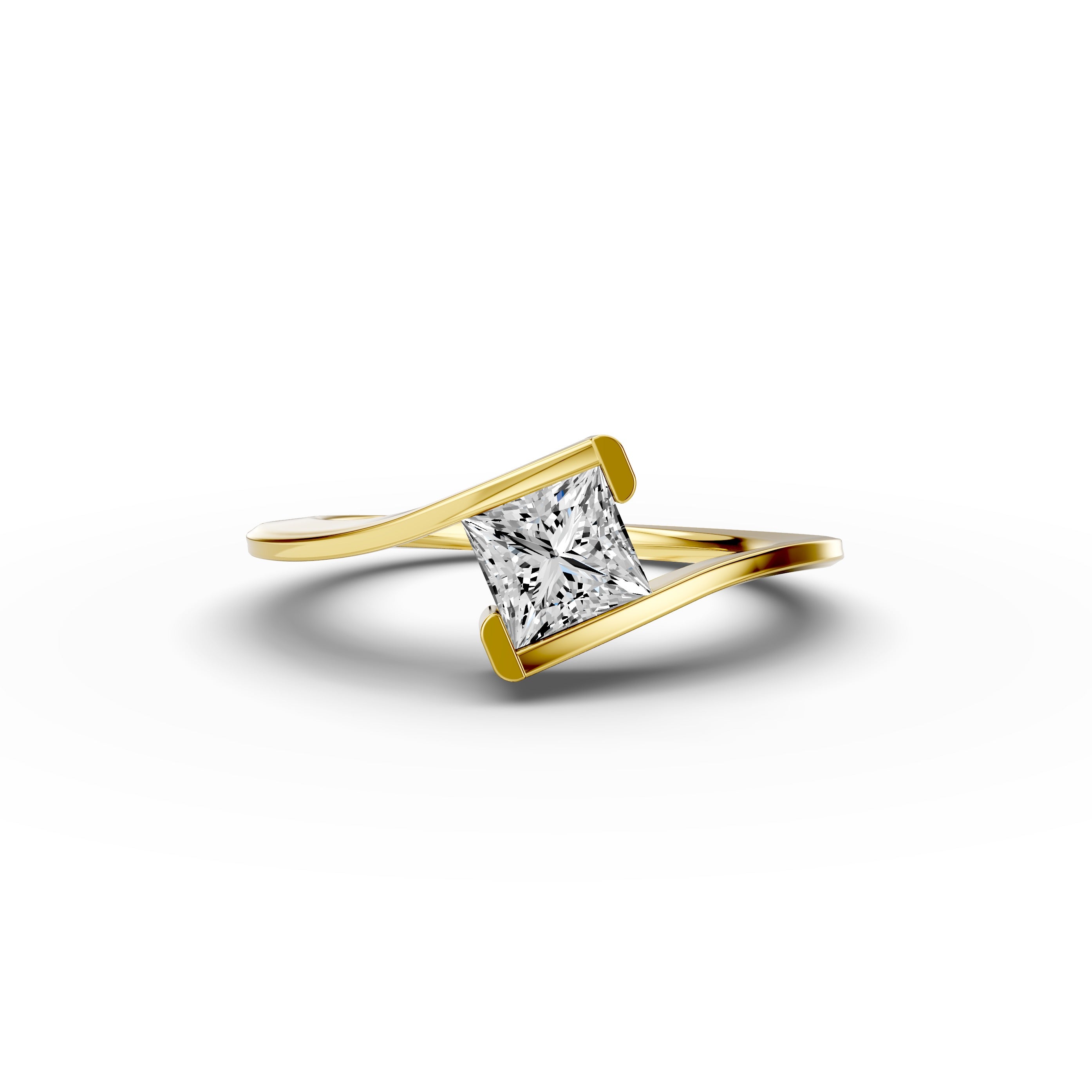 1ct Princess Lab Grown Diamond Bypass Engagement Ring | D-E-F Color | VVS-VS Clarity | IGI Certified