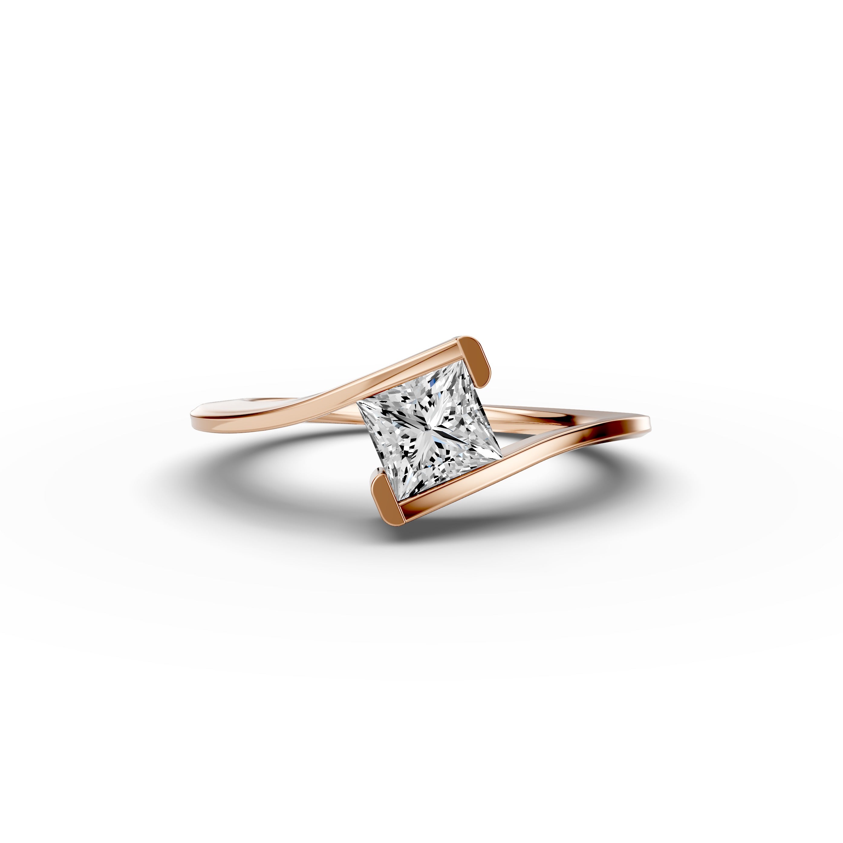 1ct Princess Lab Grown Diamond Bypass Engagement Ring | D-E-F Color | VVS-VS Clarity | IGI Certified
